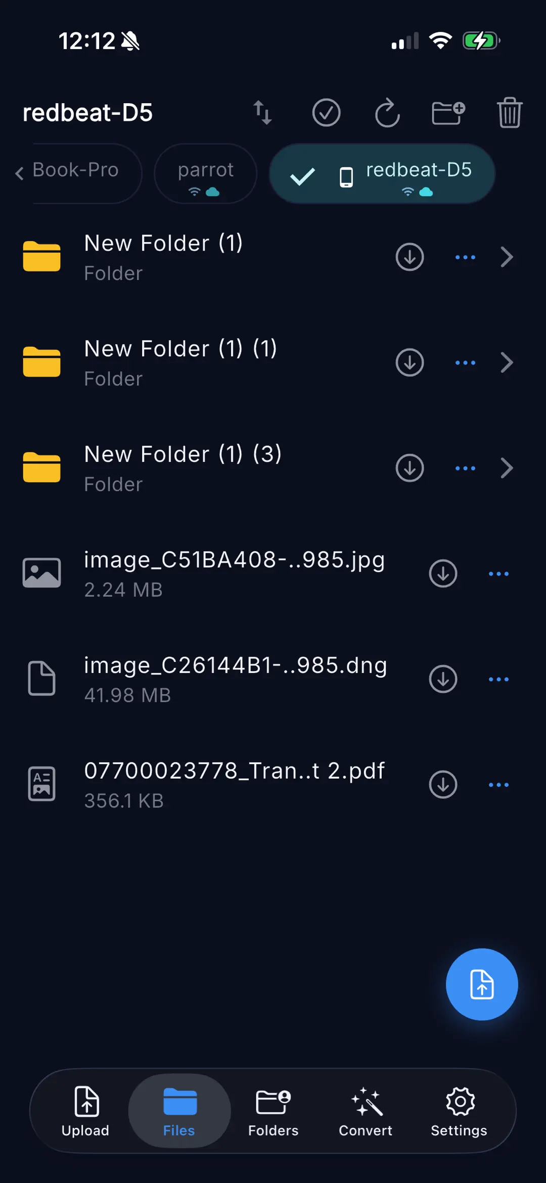 OpenDrop on iPhone browsing the files on a computer